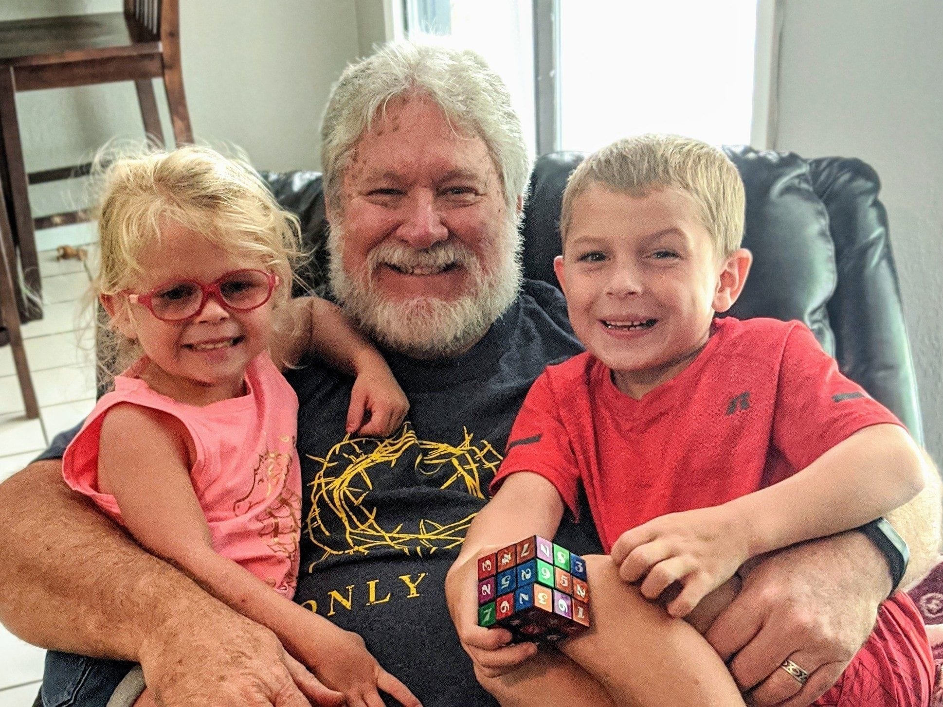 Grandfather with grandchildren